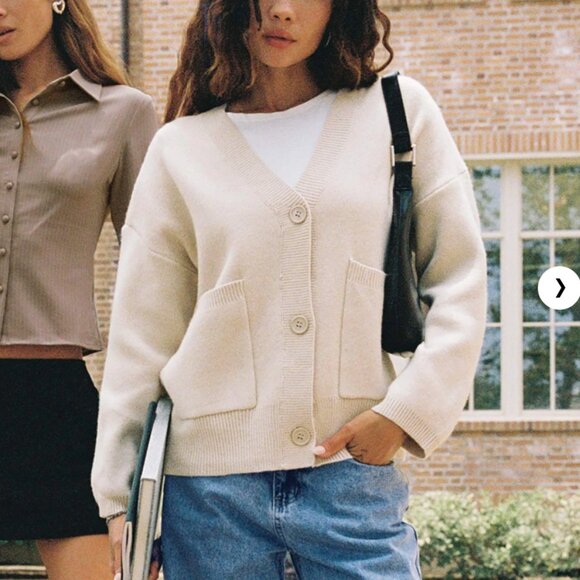 Cream Burke Cardigan, Princess Polly - Picture 1 of 3